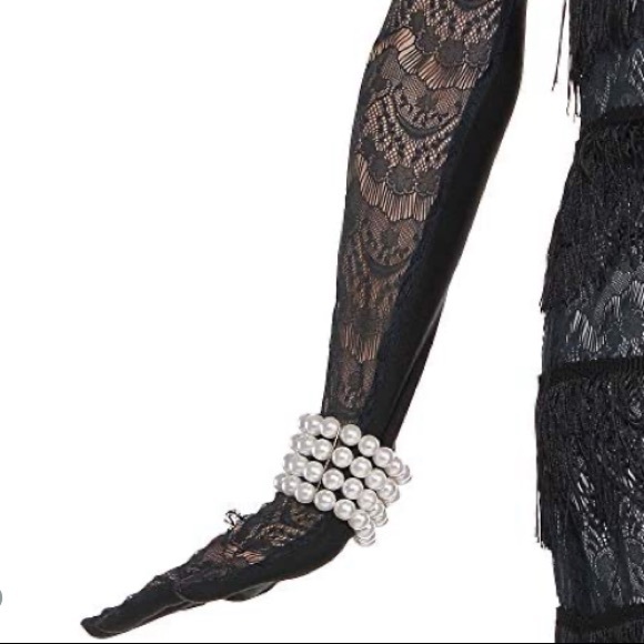 SEXY FLAPPER 5PC 🖤BLACK🖤 LACE ADULT COSTUME SIZE MEDIUM 🌟NWT🌟 - Picture 4 of 16